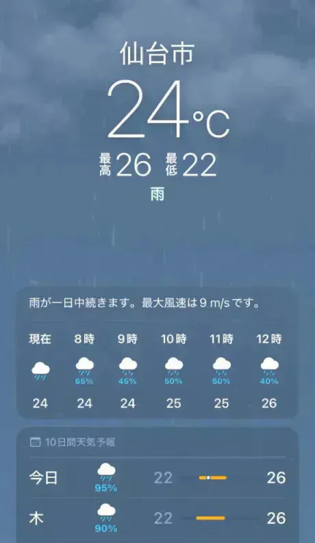昨夜からの☂️
