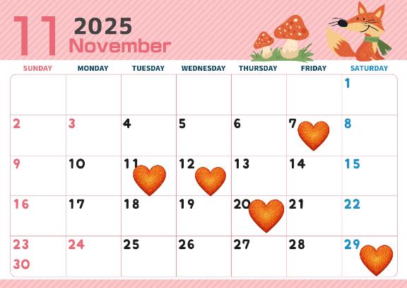 ♡11月予定♡