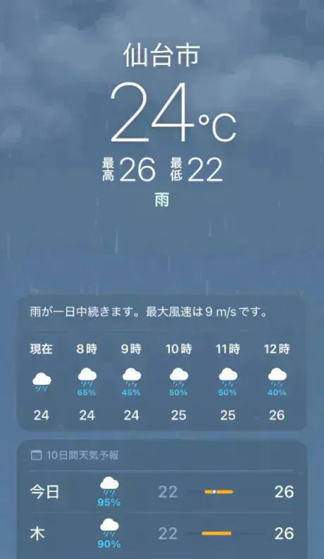 昨夜からの☂️