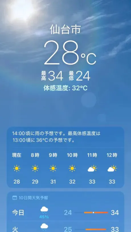 朝から☀️