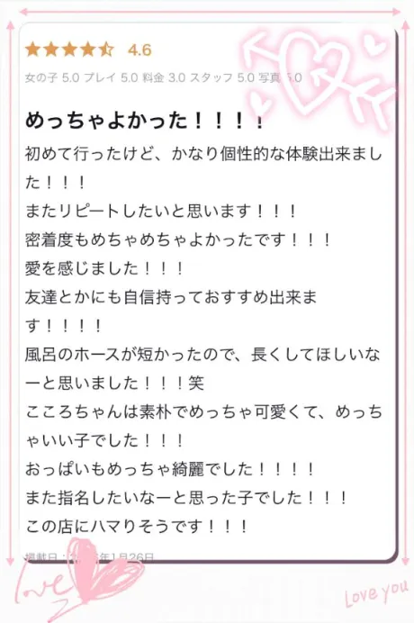 【お礼写メ日記】/こころ