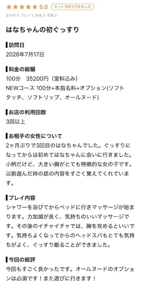はなたっぷりHoney oil SPA